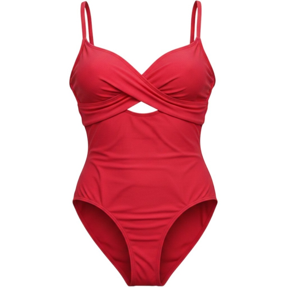 DKNY Womens Pink Fucsia Wrap Front Keyhole One Piece Swimsuit  UPF 40+ - Picture 2 of 7